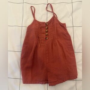 Toddler Sleeveless romper - Rust color